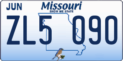 MO license plate ZL5O9O