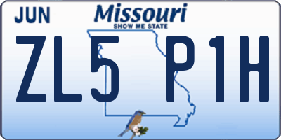 MO license plate ZL5P1H