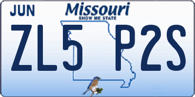 MO license plate ZL5P2S