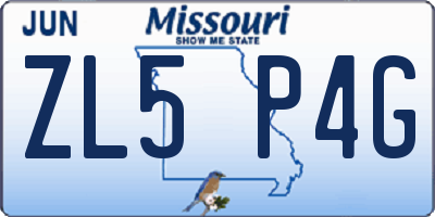 MO license plate ZL5P4G