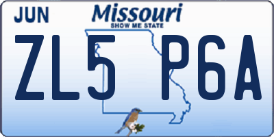 MO license plate ZL5P6A