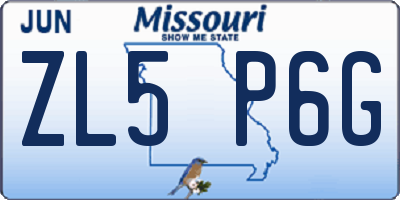 MO license plate ZL5P6G