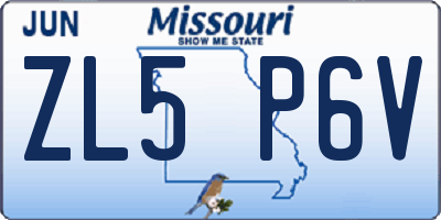 MO license plate ZL5P6V