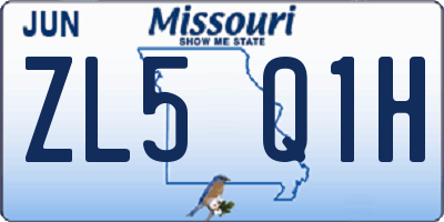 MO license plate ZL5Q1H