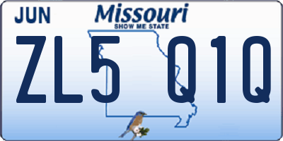 MO license plate ZL5Q1Q