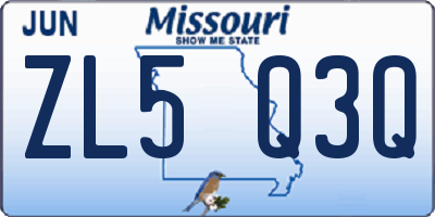 MO license plate ZL5Q3Q