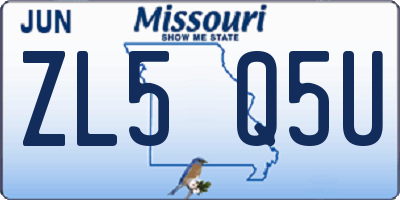 MO license plate ZL5Q5U