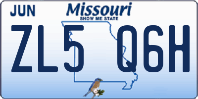 MO license plate ZL5Q6H