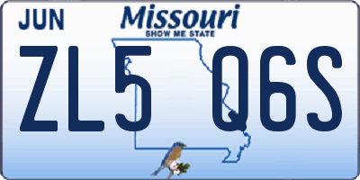 MO license plate ZL5Q6S