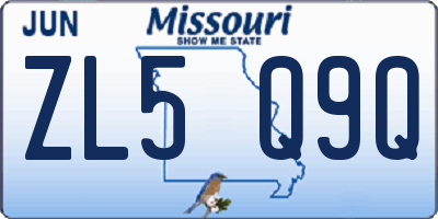 MO license plate ZL5Q9Q
