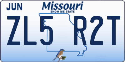MO license plate ZL5R2T