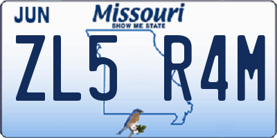 MO license plate ZL5R4M