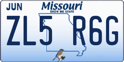 MO license plate ZL5R6G