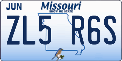 MO license plate ZL5R6S