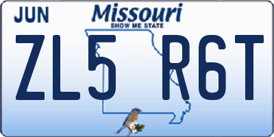 MO license plate ZL5R6T