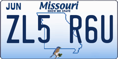 MO license plate ZL5R6U