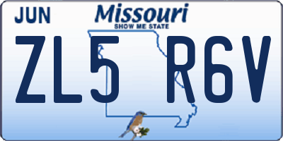 MO license plate ZL5R6V