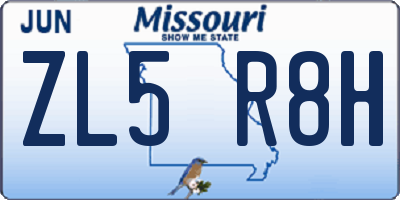 MO license plate ZL5R8H