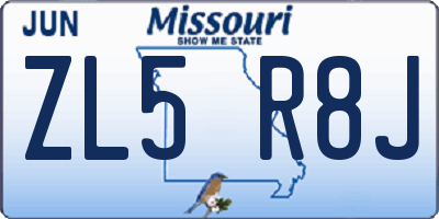 MO license plate ZL5R8J
