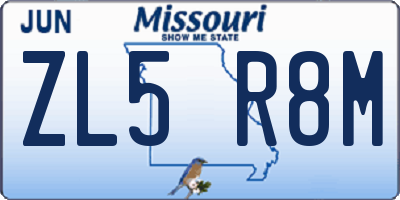 MO license plate ZL5R8M