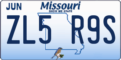 MO license plate ZL5R9S