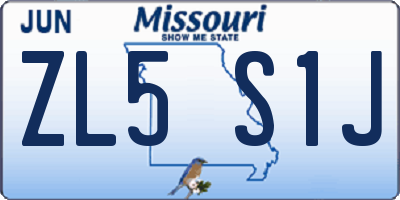 MO license plate ZL5S1J