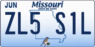 MO license plate ZL5S1L