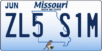 MO license plate ZL5S1M