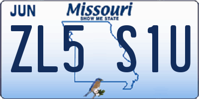 MO license plate ZL5S1U