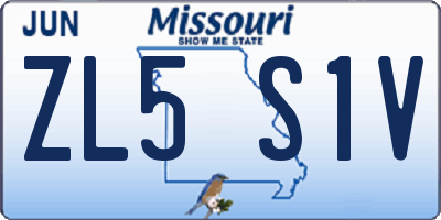 MO license plate ZL5S1V