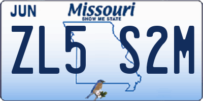 MO license plate ZL5S2M