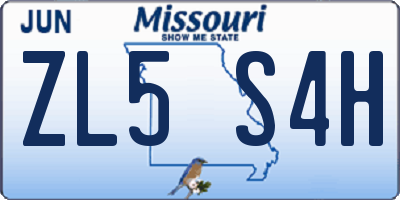 MO license plate ZL5S4H