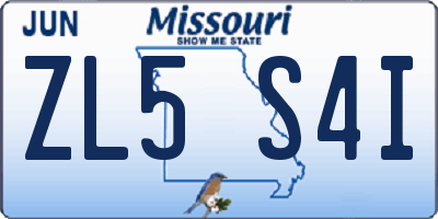 MO license plate ZL5S4I