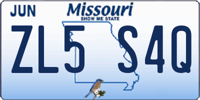 MO license plate ZL5S4Q