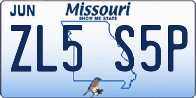 MO license plate ZL5S5P