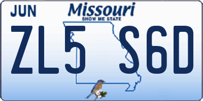 MO license plate ZL5S6D
