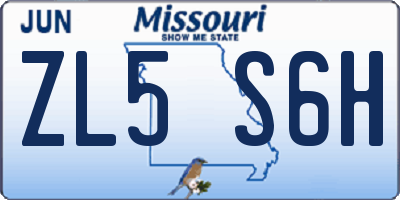 MO license plate ZL5S6H