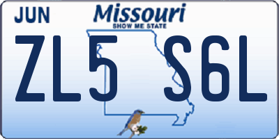 MO license plate ZL5S6L