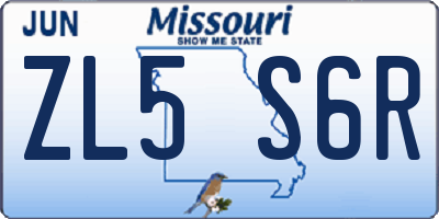 MO license plate ZL5S6R