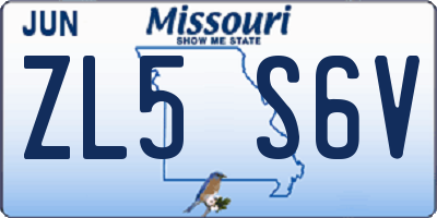 MO license plate ZL5S6V