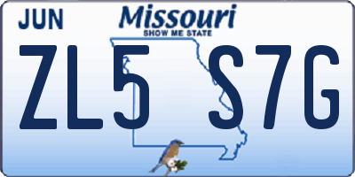 MO license plate ZL5S7G