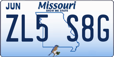 MO license plate ZL5S8G