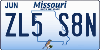 MO license plate ZL5S8N