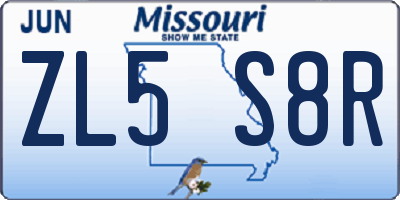 MO license plate ZL5S8R