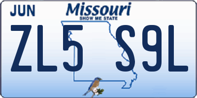 MO license plate ZL5S9L