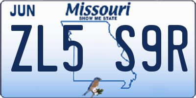 MO license plate ZL5S9R