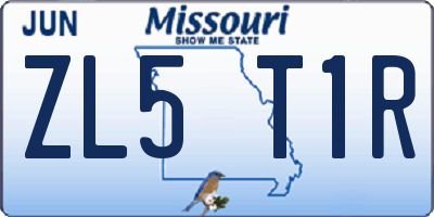 MO license plate ZL5T1R