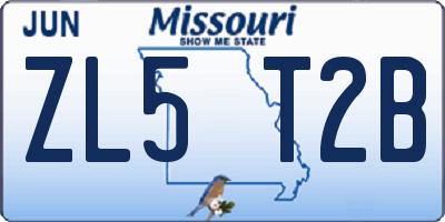 MO license plate ZL5T2B