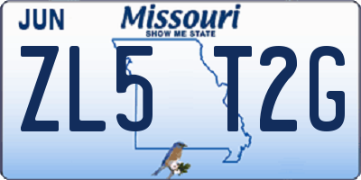 MO license plate ZL5T2G