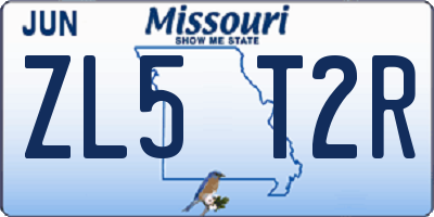 MO license plate ZL5T2R